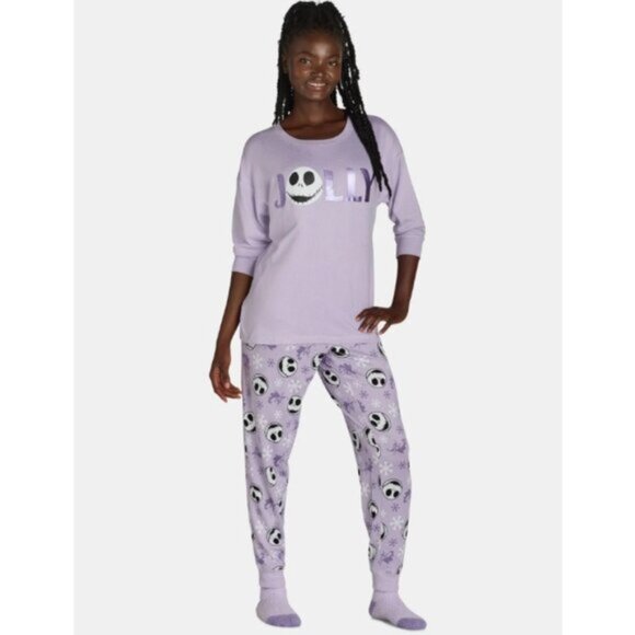 NEW 3Pc 2X 18W-20W Women's Soft Nightmare Before Christmas Jack Loungewear Set - Picture 1 of 3